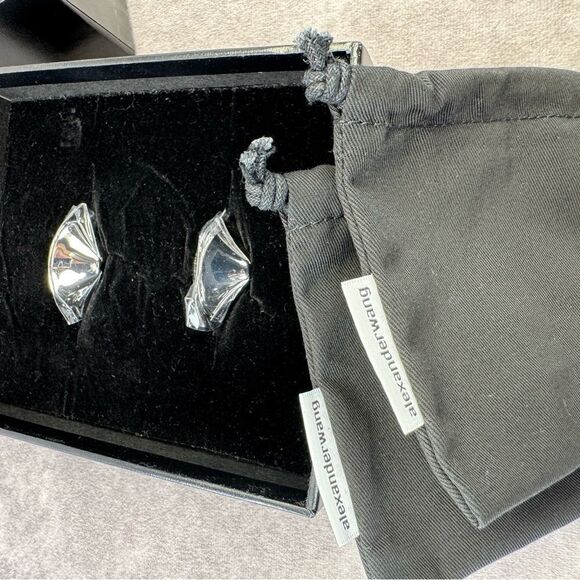 Alexander Wang Fortune Cookie Silver Earrings NEW - Picture 6 of 7